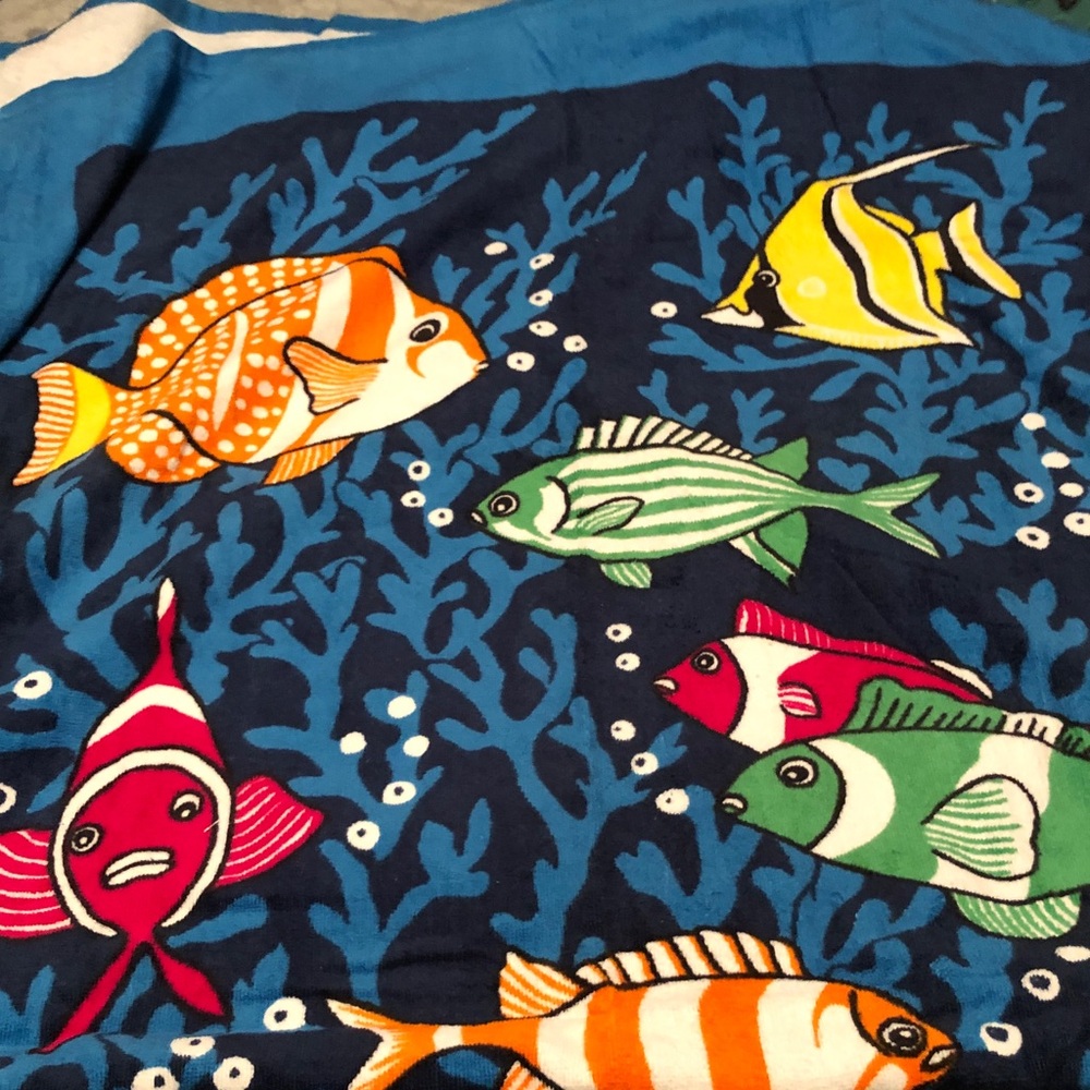 Colorful Fish Patterned beach towel